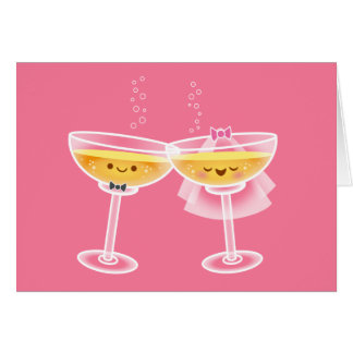 Kawaii Champagne Karte