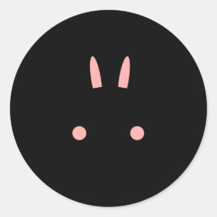 Kawaii Charakter Hase Pink Ostern Runder Aufkleber