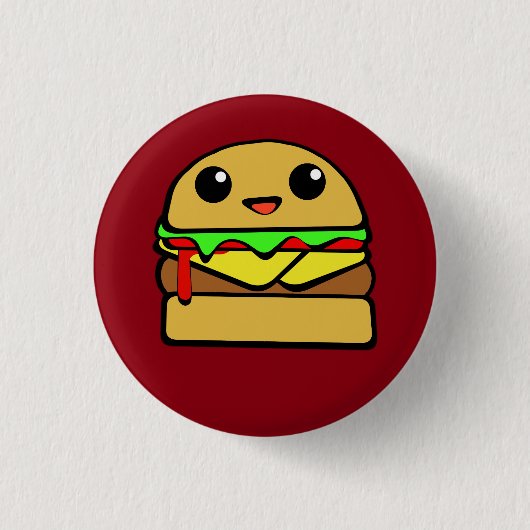 Kawaii Cheese Burger Button (Vorderseite)