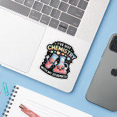 Kawaii Chemistry Teacher – Cute Beaker & Test Tube Aufkleber (Laptop mit iPhone)