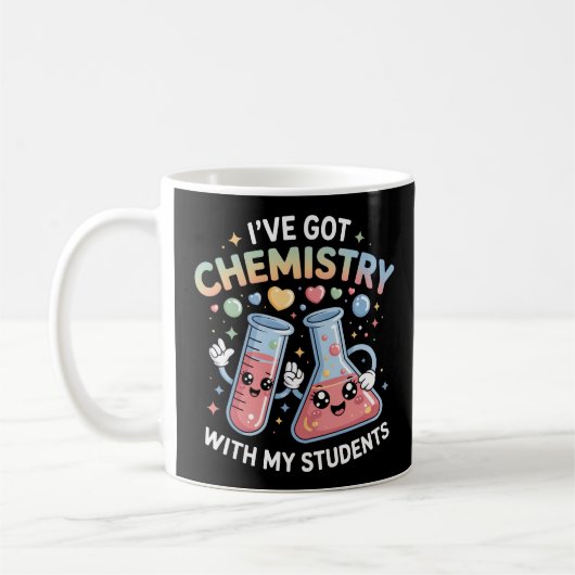 Kawaii Chemistry Teacher Cute Beaker & Test Tube Kaffeetasse (Links)
