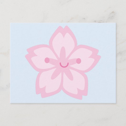 Kawaii Cherry Blossom Blume Postkarte (Vorderseite)