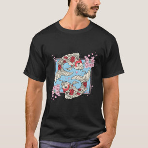Kawaii Cherry Blossom Koi Fisch Japanischer Sakura T-Shirt