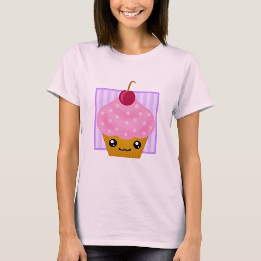 Kawaii Cherry Cupcake Apparel T-Shirt (Vorderseite)