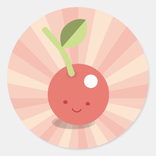Kawaii Cherry Pink Aufkleber (Vorderseite)