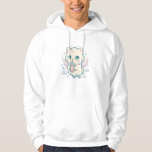 Kawaii Chibi Boba Katze Hoodie (Vorderseite)