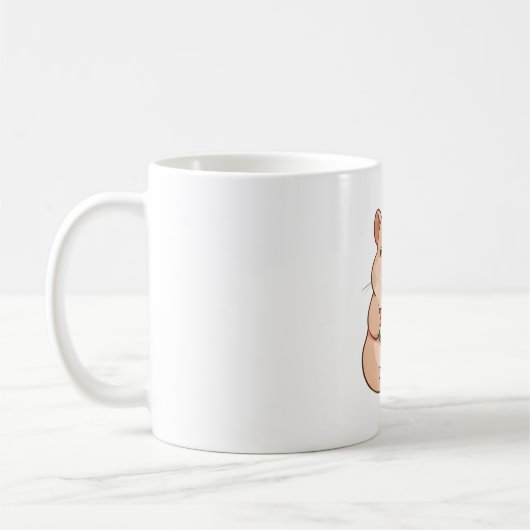 Kawaii Chibi Capybara beim Essen einer Wassermelon Kaffeetasse (Links)