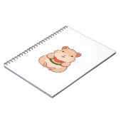 Kawaii Chibi Capybara beim Essen einer Wassermelon Notizblock (Linke Seite)