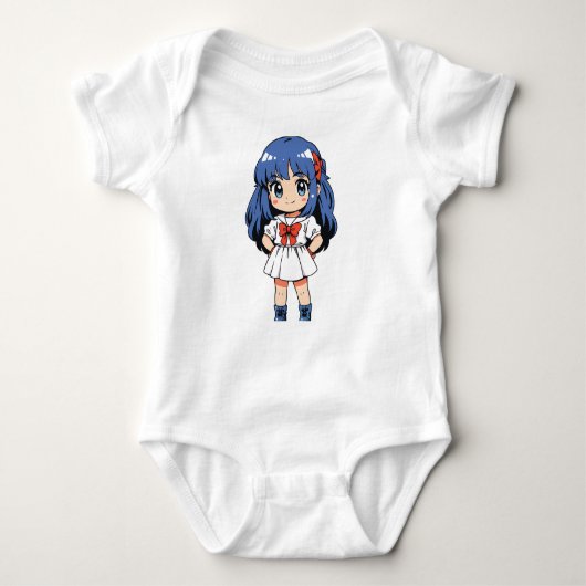 Kawaii Chibi Character Bodysuit Baby Strampler (Vorderseite)