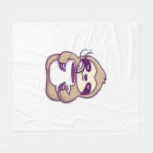 Kawaii Chibi Faultier mit Kaffeetasse � Süßes schl Fleecedecke (Vorderseite (Horizontal))