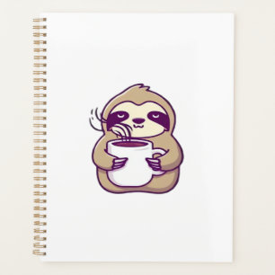Kawaii Chibi Faultier mit Kaffeetasse � Süßes schl Planer