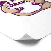 Kawaii Chibi Faultier mit Kaffeetasse � Süßes schl Poster (Ecke)