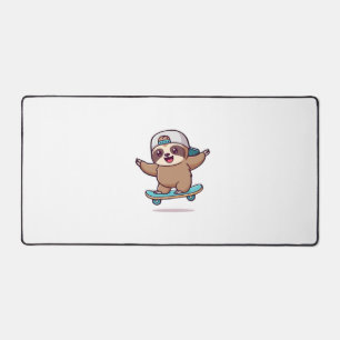 Kawaii Chibi Faultier Skater � Lustiges Skateboard Schreibtischunterlage