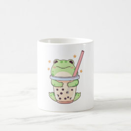 Kawaii Chibi Frosch umarmt Bubble-Tea-Tasse Kaffeetasse
