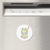 Kawaii Chibi Frosch umarmt Bubble-Tea-Tasse Magnet (In Situ (Geschirrspüler))