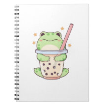 Kawaii Chibi Frosch umarmt Bubble-Tea-Tasse