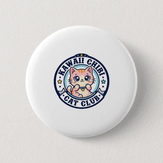 Kawaii Chibi Katze Katzenmutter Geschenkidee - Kaw Button (Vorderseite)