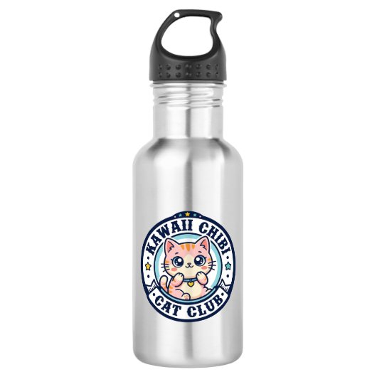 Kawaii Chibi Katze Katzenmutter Geschenkidee - Kaw Edelstahlflasche (Vorderseite)