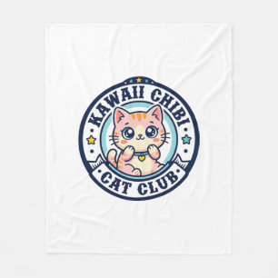 Kawaii Chibi Katze Katzenmutter Geschenkidee - Kaw Fleecedecke