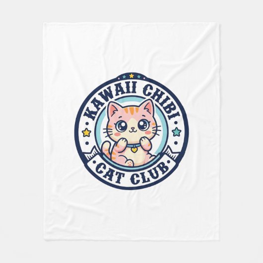 Kawaii Chibi Katze Katzenmutter Geschenkidee - Kaw Fleecedecke (Vorderseite)