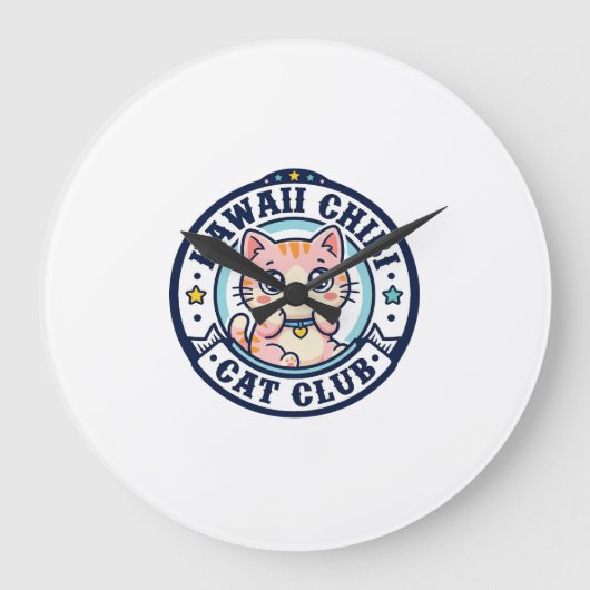 Kawaii Chibi Katze Katzenmutter Geschenkidee - Kaw Große Wanduhr (Vorderseite)