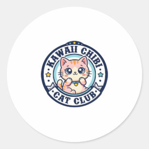 Kawaii Chibi Katze Katzenmutter Geschenkidee - Kaw Runder Aufkleber