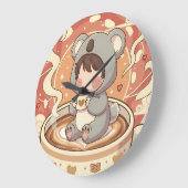 Kawaii Chibi Koala-Abenteuer-Wanduhr Große Wanduhr (Winkel)