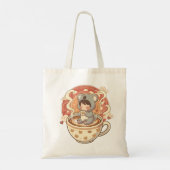  Kawaii Chibi Koala Coffee Canvas Tote Bag Tragetasche (Rückseite)