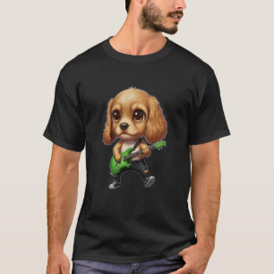 Kawaii Chibi Lustiger Cocker Spaniel Hund Gitarris T-Shirt