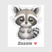 Kawaii Chibi Niedlich Baby Raccoon Sticker (Blatt)