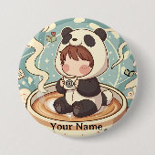 Kawaii Chibi Panda Button Pin Badge (Vorderseite)