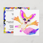 Kawaii Chibi Party Mascot Einladung (Vorne/Hinten)