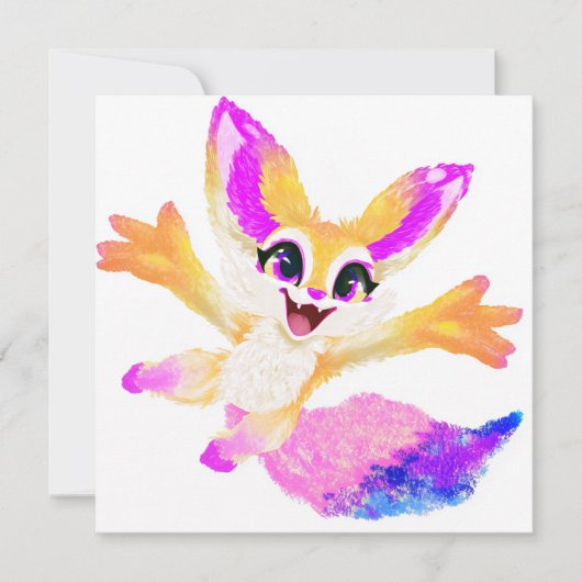 Kawaii Chibi Party Mascot Einladung (Vorderseite)