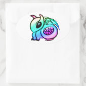 Kawaii Chibi Rainbow Dragon Ovaler Aufkleber (Tasche)