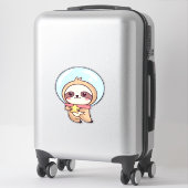 Kawaii Chibi Sloth Astronaut � Cute Space Sloth Ca Aufkleber (Koffer)