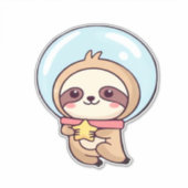 Kawaii Chibi Sloth Astronaut � Cute Space Sloth Ca Aufkleber (Vorderseite)