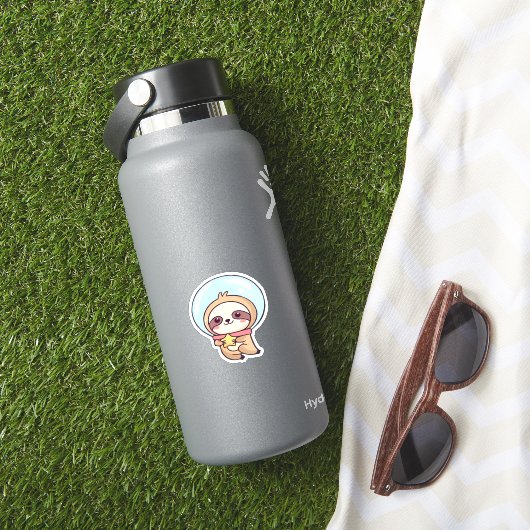 Kawaii Chibi Sloth Astronaut � Niedlich Space Slot Aufkleber (HydroFlask Insitu)