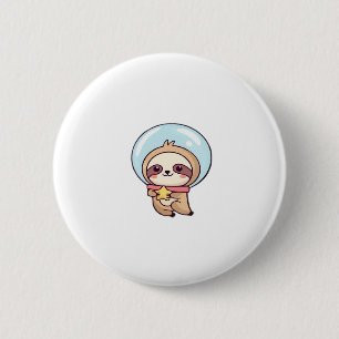 Kawaii Chibi Sloth Astronaut � Niedlich Space Slot Button