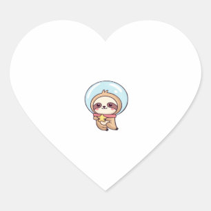 Kawaii Chibi Sloth Astronaut � Niedlich Space Slot Herz-Aufkleber