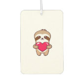 Kawaii Chibi Sloth Hugging Heart � Cute Adorable S Autolufterfrischer (Vorderseite)