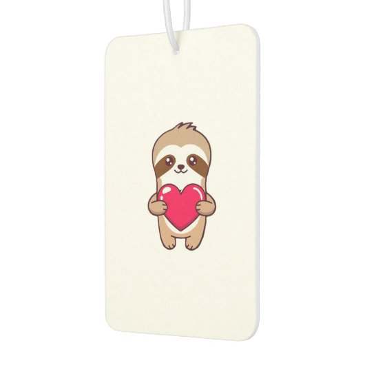 Kawaii Chibi Sloth Hugging Heart � Cute Adorable S Autolufterfrischer (Links)