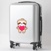 Kawaii Chibi Sloth Hugging Herz � Niedlich Adorabl Aufkleber (Koffer)
