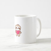 Kawaii Chibi Sloth Hugging Herz � Niedlich Adorabl Kaffeetasse (VorderseiteRechts)