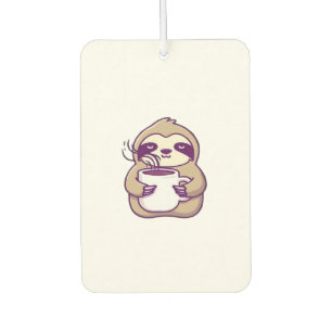 Kawaii Chibi Sloth mit Kaffee-Tasse � Niedliche Sc Autolufterfrischer