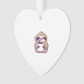 Kawaii Chibi Sloth mit Kaffee-Tasse � Niedliche Sc Ornament (Vorderseite)