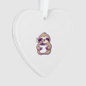 Kawaii Chibi Sloth mit Kaffee-Tasse � Niedliche Sc Ornament (Vorderseite)