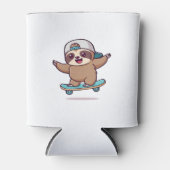 Kawaii Chibi Sloth Skater � Niedlich Funny Skatebo Dosenkühler (Vorderseite)