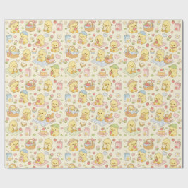 Kawaii Chicken Picnic Pattern Wrapping Paper Geschenkpapier