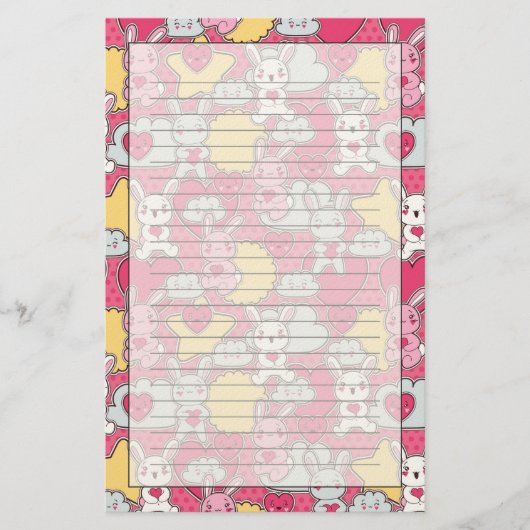 Kawaii Child Pattern with Cute Doodles Briefpapier (Vorderseite)