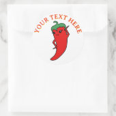Kawaii Chili Pepper Diva Custom Runder Aufkleber (Tasche)